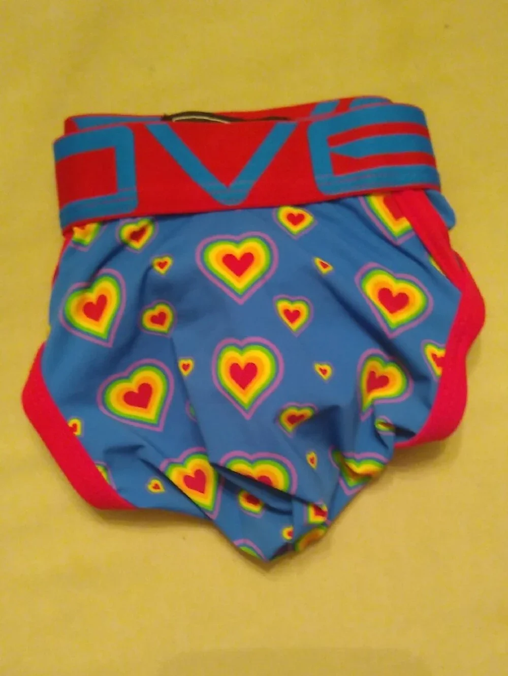 Andrew Christian Buttless Briefs with Neon Rainbow Hearts🏳️‍🌈